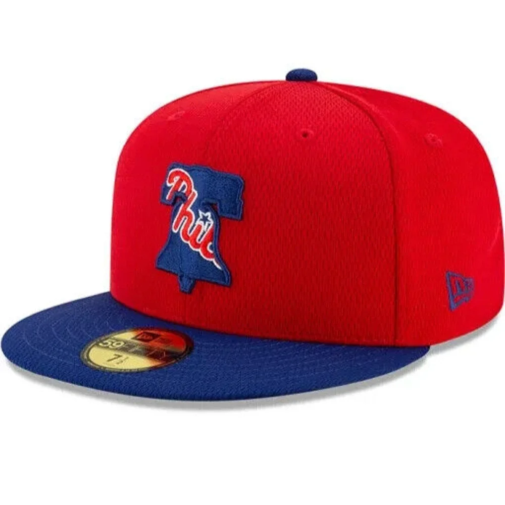 New Era Philadelphia Phillies Batting Practice MLB Bell Red 59FIFTY Fitted Hat 8